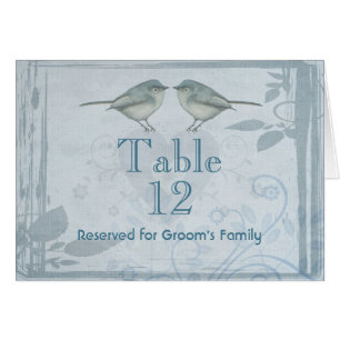 Blue Bird Wedding Table Number