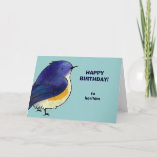 Blue Birdie Greeting Card(customisable) Card