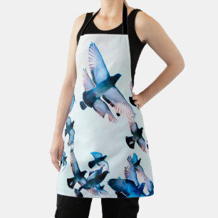 Blue birds All-Over Print Apron