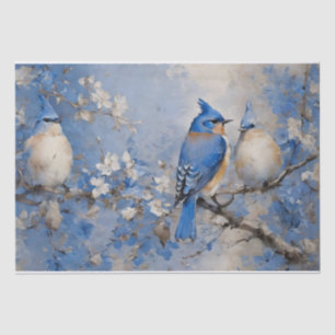 Blue Birds and Blossoms Decoupage Tissue Paper