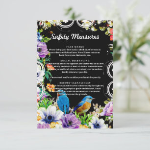 Blue Birds Botanical Safety Measure Enclosure Card