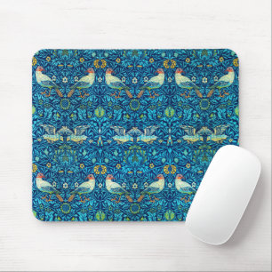 Blue birds botanical vintage William Morris Mouse Mat