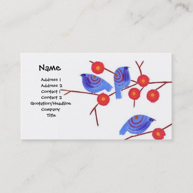 Blue Birds - Customised Business Card (Front)