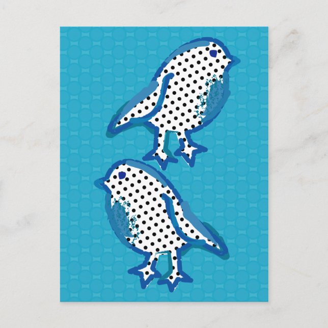 'blue birds' digital painting Postcard (Front)