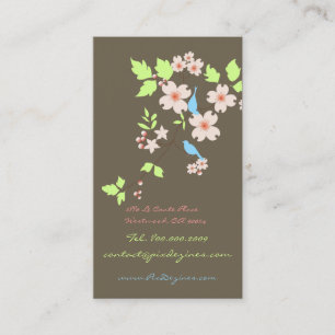 Blue birds + geometic rings DIY colour background Business Card