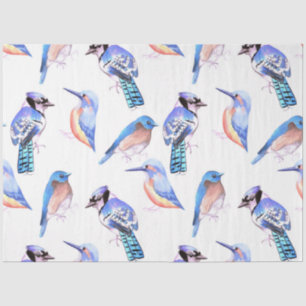 blue birds in analogous colour scheme tissue paper