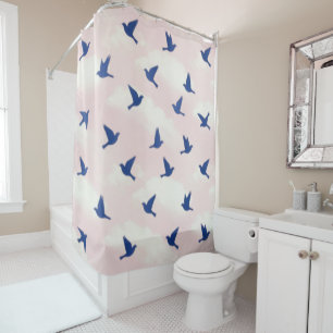 Blue Birds in Flight Shower Curtain