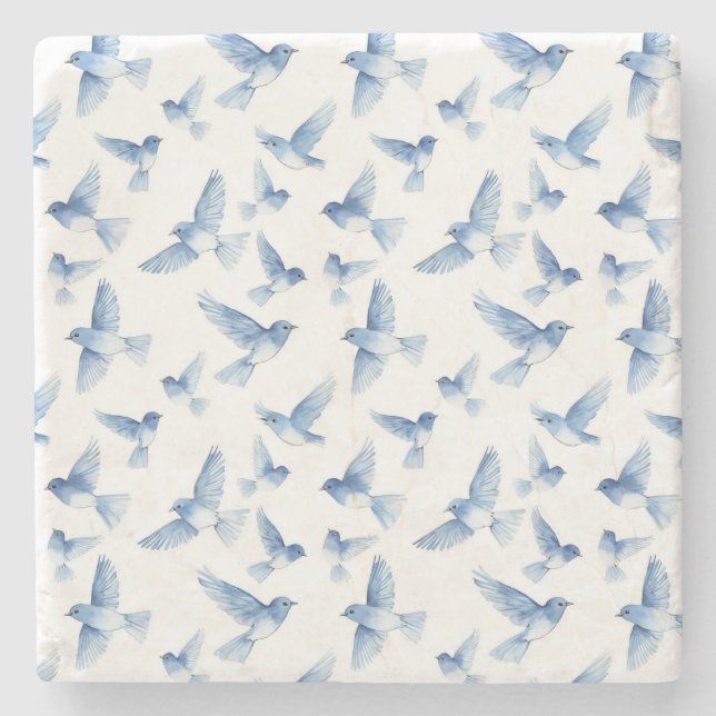 Blue Birds in Flight Stone Coaster (Front)