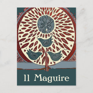 Blue Birds in Tree Abstract 11 Maguire Postcard