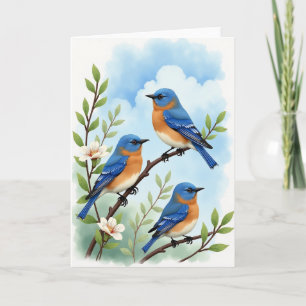 Blue Birds Mothers Day Scene Card