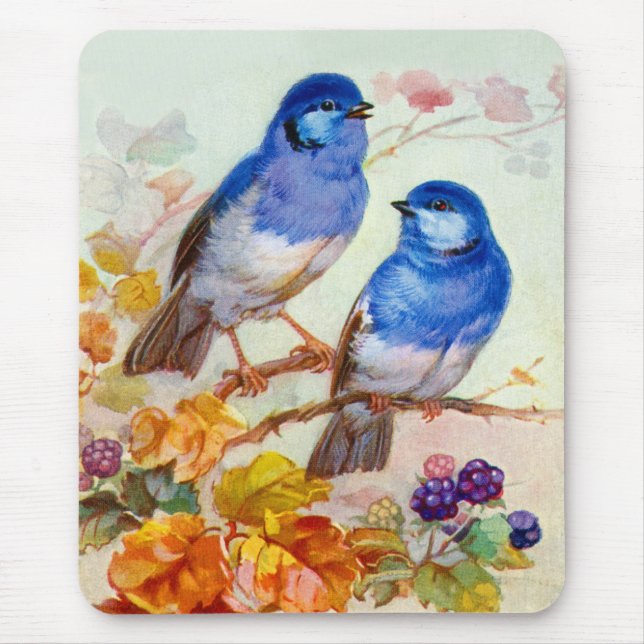 Blue birds mouse mat (Front)