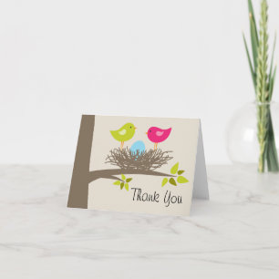 Blue Bird's Nest Thank You Card