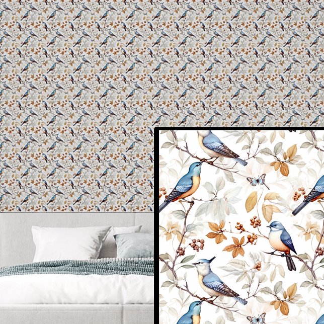Blue Birds on Autumn Tones Wallpaper (Creator Uploaded)