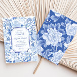 Blue Birds & Peonies Chinoiserie Bridal Shower Invitation<br><div class="desc">This chinoiserie-inspired design features elegant botanical florals,  birds and greenery in delft blue and white. Personalise the invite with your details and if you want to further re-arrange the style and placement of the text,  please press the "Click to customise further" button.</div>