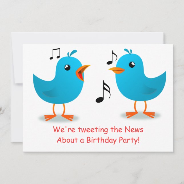 Blue Birds Serenade Birthday Party Invitation (Front)