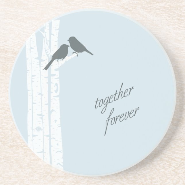 Blue Birds Together Forever  Coaster (Front)