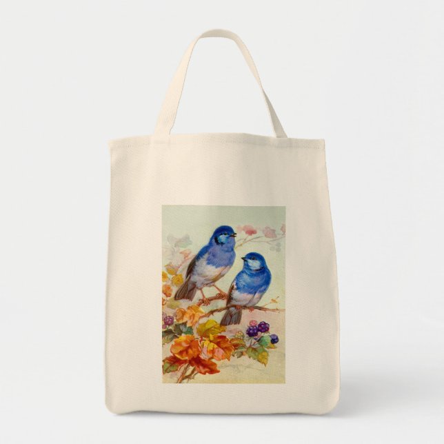 Blue birds tote bag (Front)