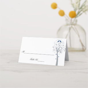 Blue Birds tree Hebrew Jewish Place Cards