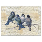 Blue Birds Vintage Sheet Music Tissue Paper