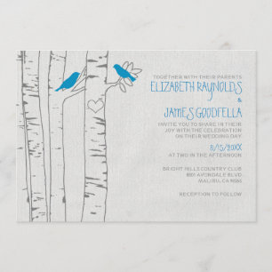 Blue Birds Wedding Invitations