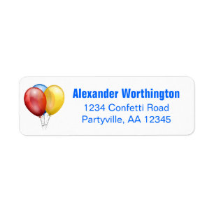 Blue Birthday Balloons Address