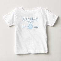 Blue Birthday Boy Gingham Paw Print Birthday