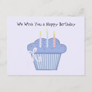 Blue Birthday Cupcake Postcard
