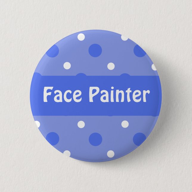 Blue Birthday 'Face Painter' Identification 6 Cm Round Badge (Front)
