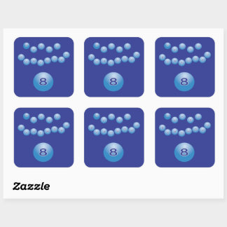 Blue Birthday for Boy Age 8 Square Sticker