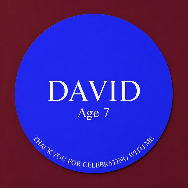 Blue Birthday Party Favour Sticker (Creator Uploaded)
