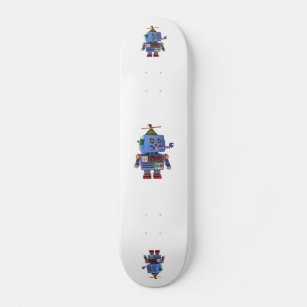 Blue birthday party toy robot skateboard