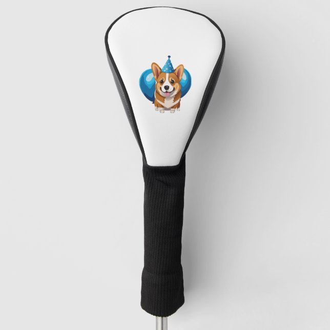 Blue Birthday Puppy Classic T-Shirt (1) Golf Head Cover (Front)
