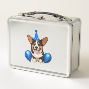 Blue Birthday Puppy Classic T-Shirt Metal Lunch Box
