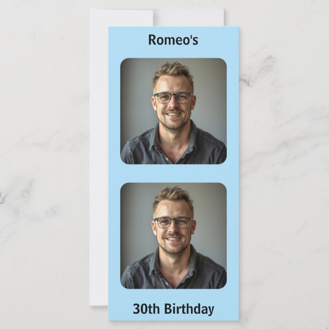 Blue Birthday Wish Card (Front)