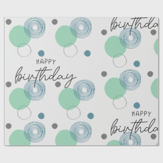 Blue Birthday Wrapping Paper