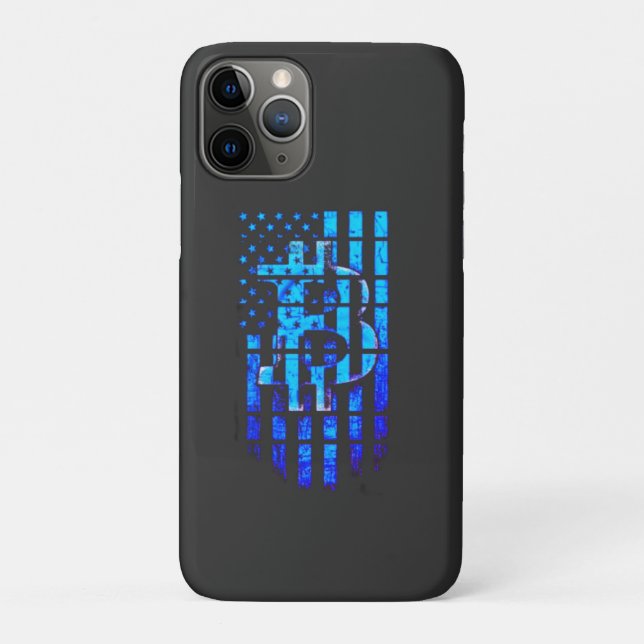 Blue Bitcoin T-shirt Case-Mate iPhone Case (Back)