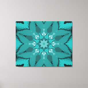 Blue black abstract symmetrical pattern canvas print