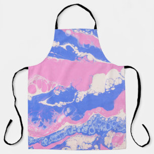 BLUE BLACK AND BROWN ABSTRACT PAINTING APRON