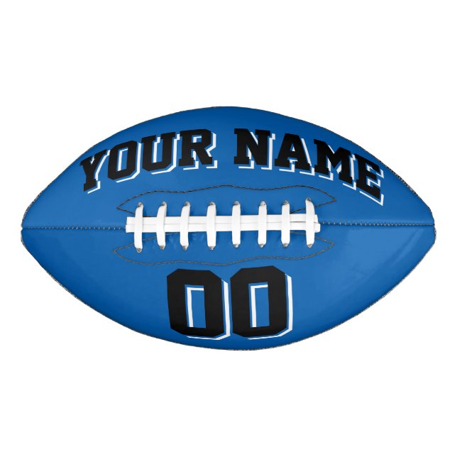 BLUE BLACK AND WHITE Custom Football American Football (Front)