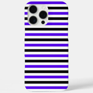 Blue Black and white stripes design iPhone 16 Pro Max Case