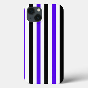 Blue Black and white stripes design iPhone 13 Case