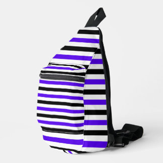Blue Black and white stripes design Sling Bag