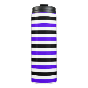 Blue Black and white stripes design Thermal Tumbler