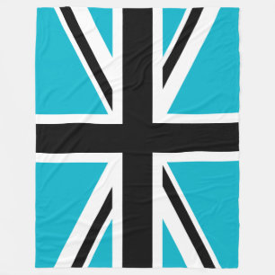 Blue Black and White Union Jack Fleece Blanket