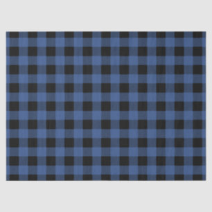Blue Black Buffalo Plaid Gingham Lumberjack Tissue Paper