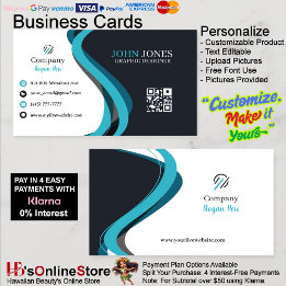 Blue & Black Business Cards 4 Pack of 100