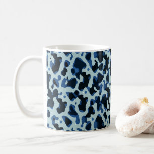 Blue Black Camo Abstract Pattern Coffee Mug