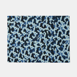 Blue Black Camo Abstract Pattern Doormat