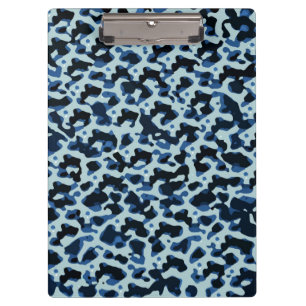 Blue Black Camo Pattern Clipboard