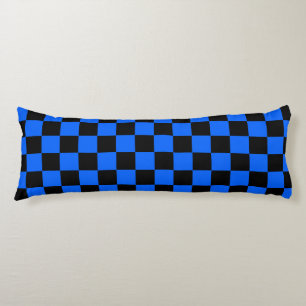 Blue Black Chequered Check Pattern Body Cushion